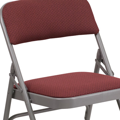 Burgundy Fabric Metal Chair