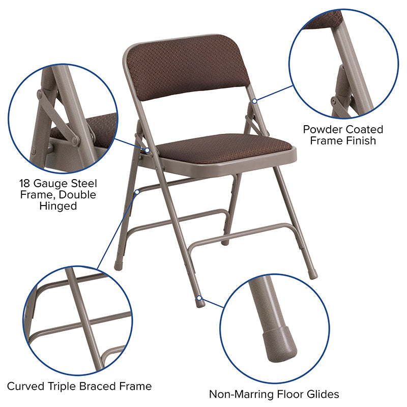 Brown Fabric Metal Chair