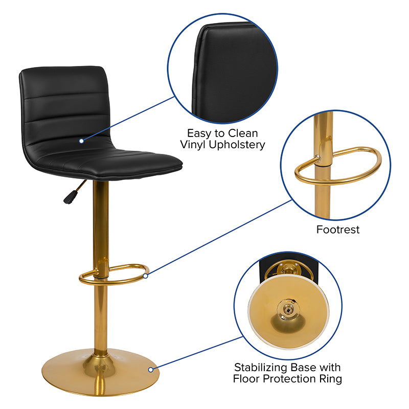 Black Vinyl Barstool