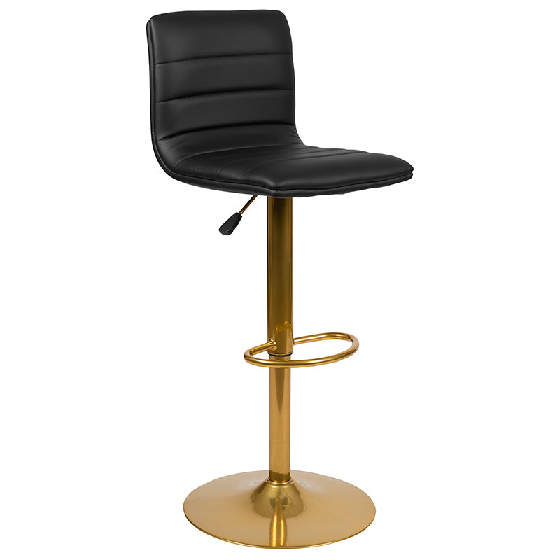 Black Vinyl Barstool