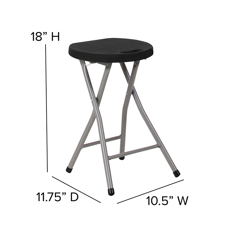 Black Plastic Foldable Stool