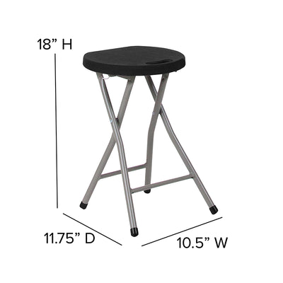 Black Plastic Foldable Stool