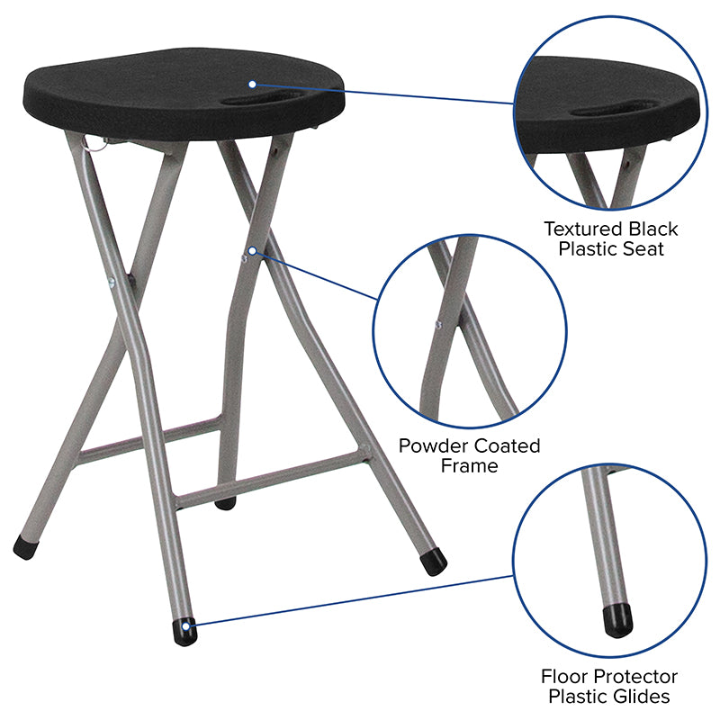 Black Plastic Foldable Stool