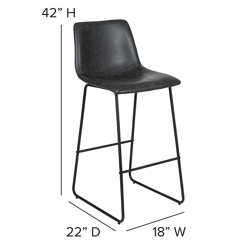2pk 30" Gray Dining Stool