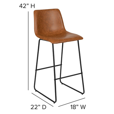 2pk 30" Lt Brown Dining Stool