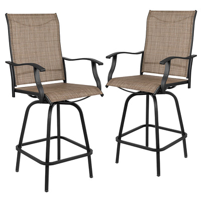 2pk Brown Swivel Patio Stool