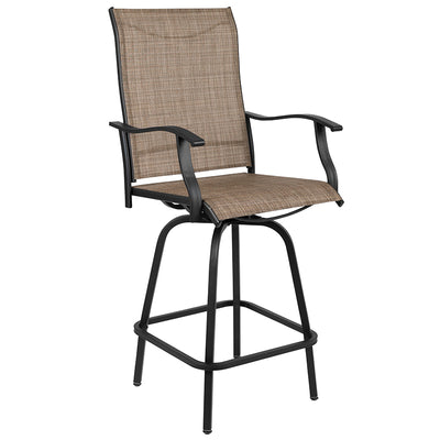2pk Brown Swivel Patio Stool