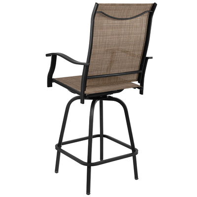 2pk Brown Swivel Patio Stool
