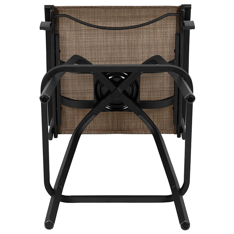 2pk Brown Swivel Patio Stool