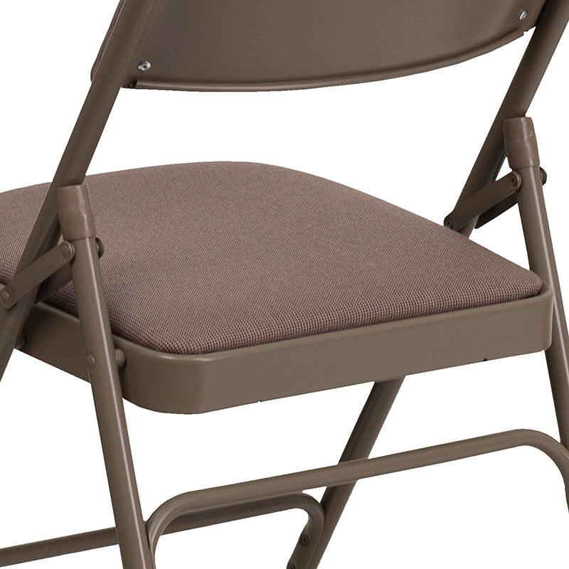 Beige Fabric Folding Chair