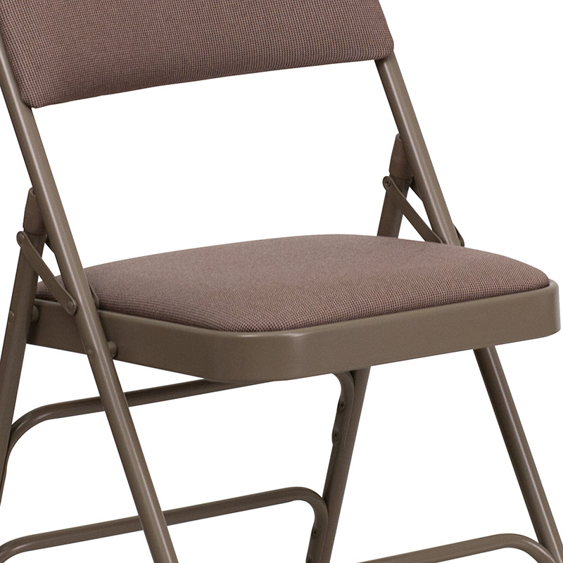 Beige Fabric Folding Chair