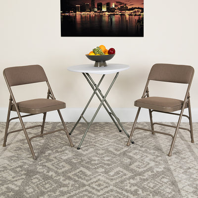 Beige Fabric Folding Chair