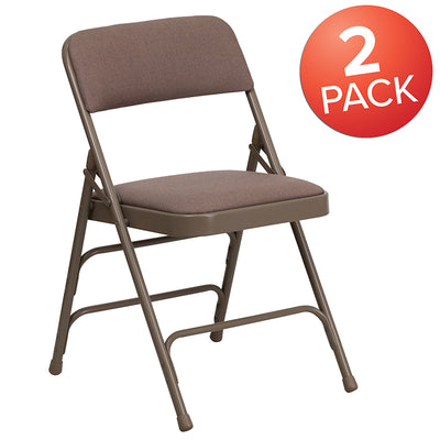 Beige Fabric Folding Chair