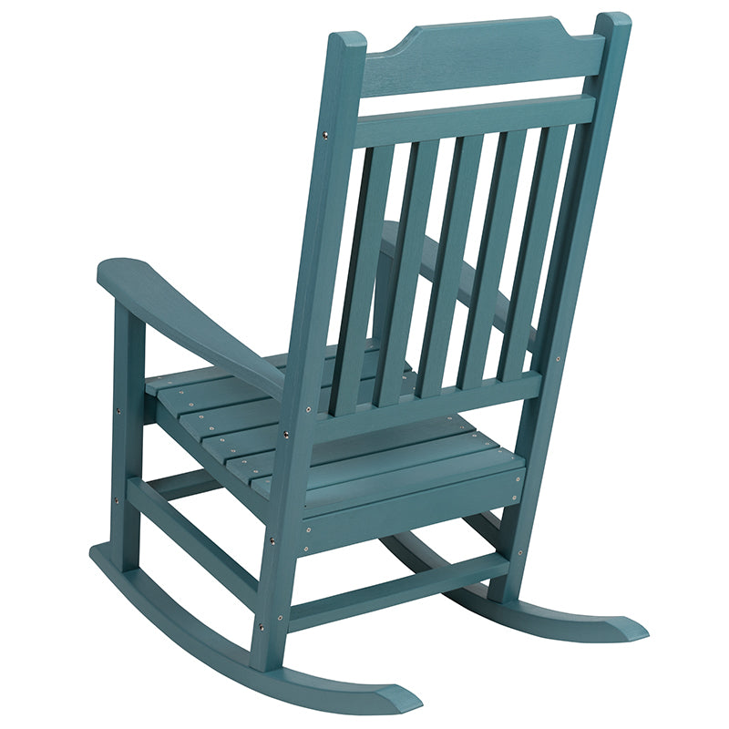 Teal Wood Rocking Chair