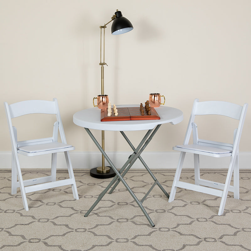 Folding Chair White Resin