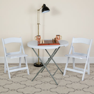 Folding Chair White Resin
