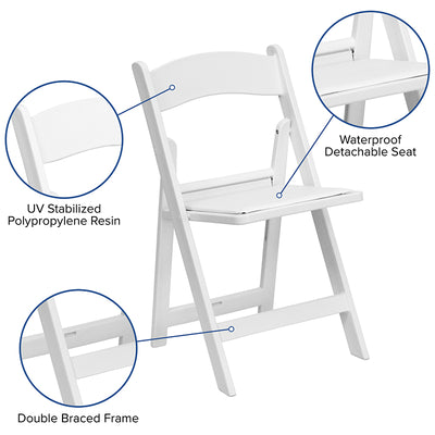 Folding Chair White Resin