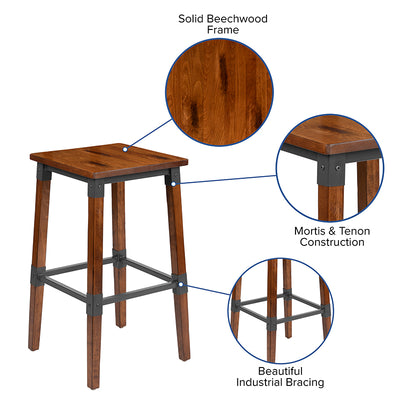 Walnut Wood Dining Barstool
