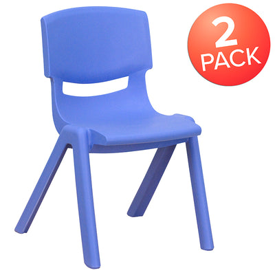 2pk Blue Plastic Stack Chair