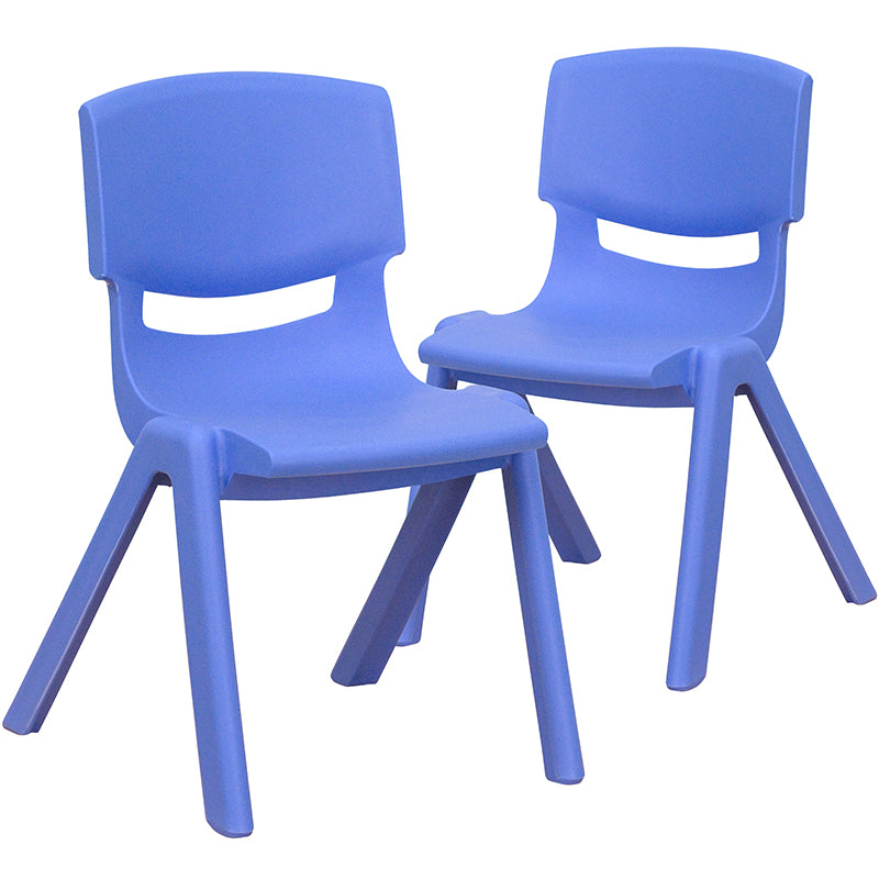 2pk Blue Plastic Stack Chair