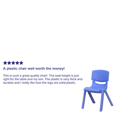 2pk Blue Plastic Stack Chair