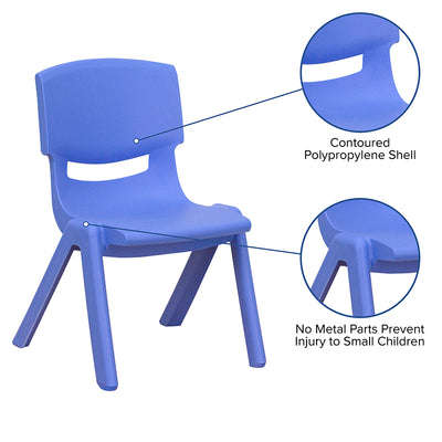 2pk Blue Plastic Stack Chair