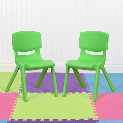2pk Green Plastic Stack Chair