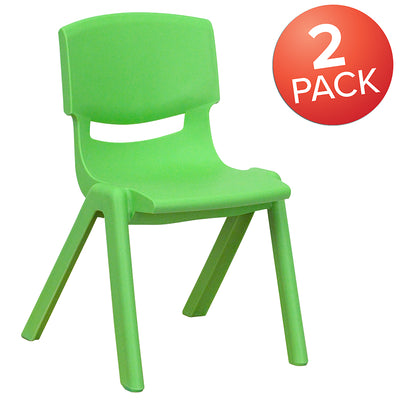 2pk Green Plastic Stack Chair