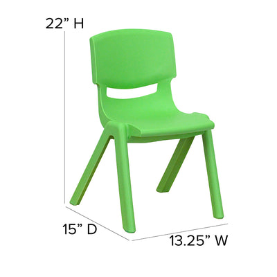2pk Green Plastic Stack Chair