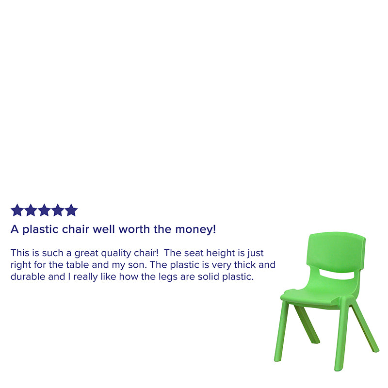 2pk Green Plastic Stack Chair