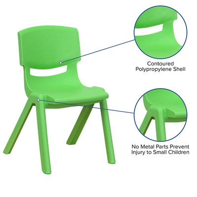 2pk Green Plastic Stack Chair
