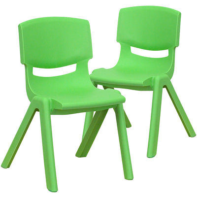 2pk Green Plastic Stack Chair
