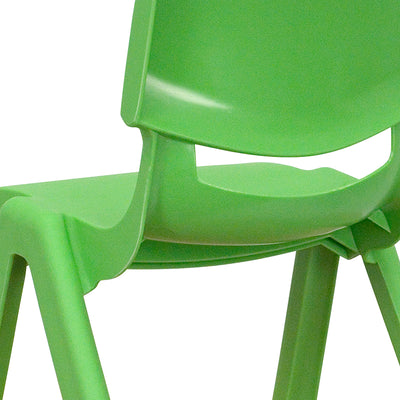 2pk Green Plastic Stack Chair