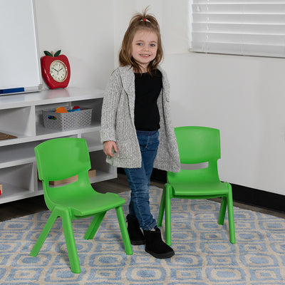 2pk Green Plastic Stack Chair