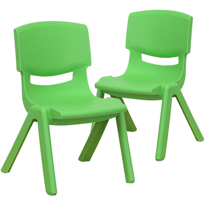 2pk Green Plastic Stack Chair