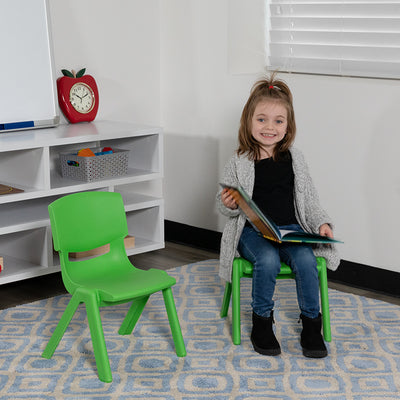 2pk Green Plastic Stack Chair