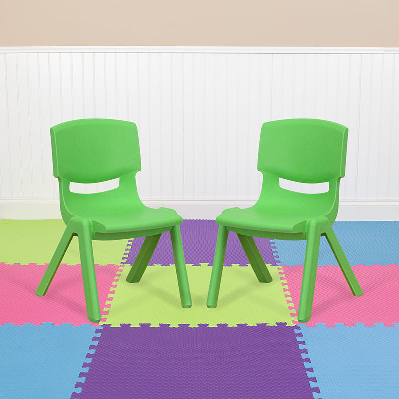 2pk Green Plastic Stack Chair