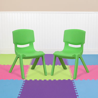 2pk Green Plastic Stack Chair