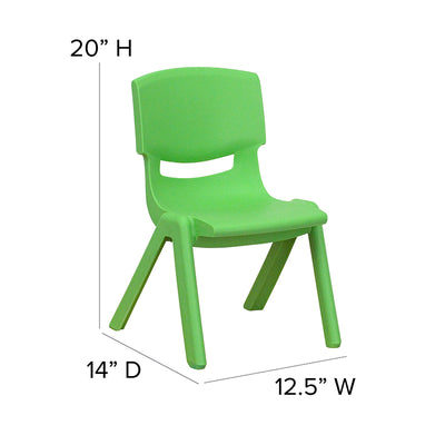 2pk Green Plastic Stack Chair