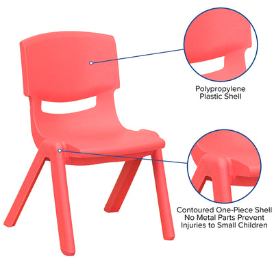 2pk Red Plastic Stack Chair