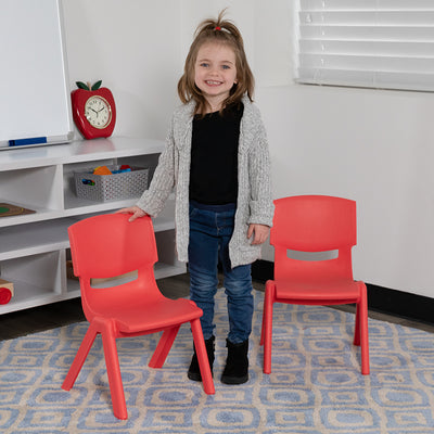 2pk Red Plastic Stack Chair