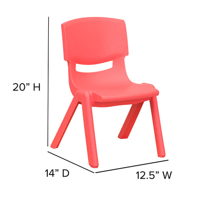 2pk Red Plastic Stack Chair