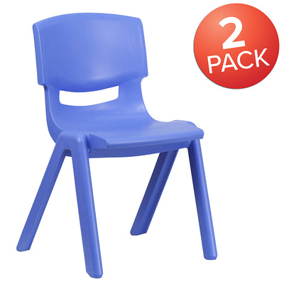 2pk Blue Plastic Stack Chair