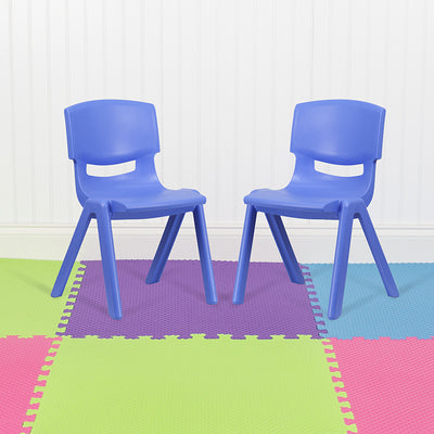 2pk Blue Plastic Stack Chair