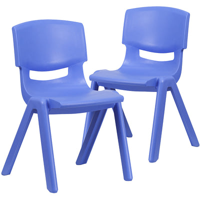 2pk Blue Plastic Stack Chair
