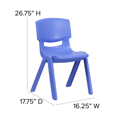 2pk Blue Plastic Stack Chair