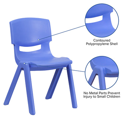 2pk Blue Plastic Stack Chair