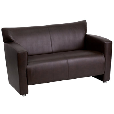Brown Leather Loveseat