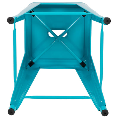 Teal 24" High Metal Stool