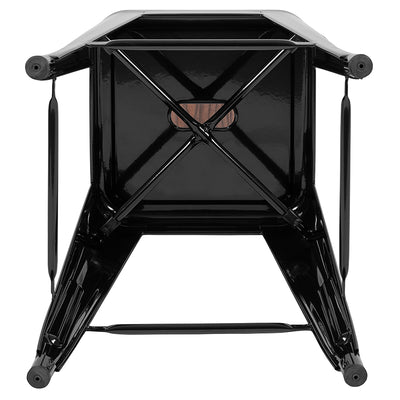 Black 24" High Metal Stool